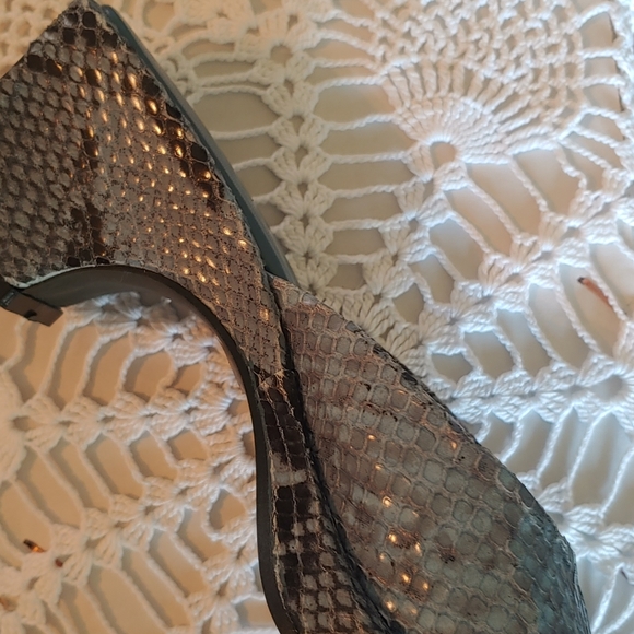 Hype Sandals Snakeskin Leather blue open toe/Square  pre-owned 5.5m Women's - Picture 3 of 8